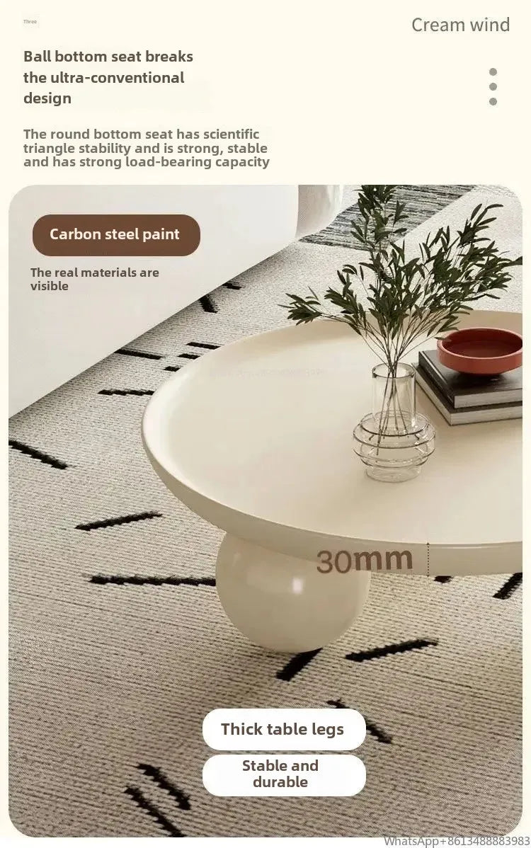 Nordic Cream Coffee Table – Light, Luxurious & Strong WHIMSICAL HOME OF CREATIONS