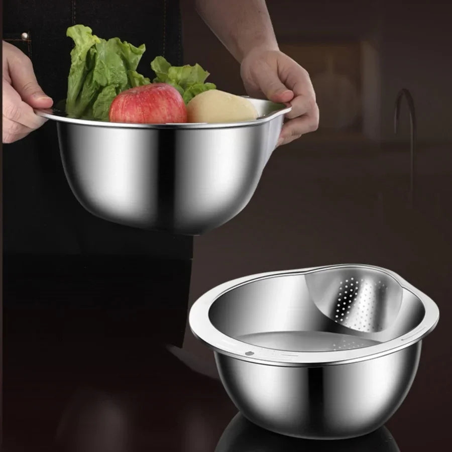 304 Stainless Steel Rice Strainer Bowl for every kitchen task– Practical & Premium Quality WHIMSICAL HOME OF CREATIONS