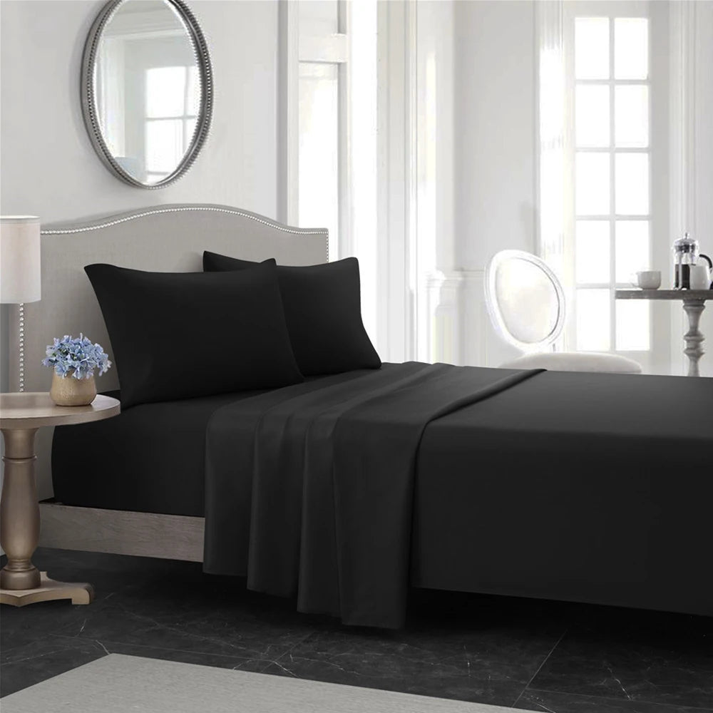 Luxury 300 TC Polyester Microfiber Sheets – Silky Soft, Wrinkle-Free, Deep Pockets, Fade-Resistant 4-Piece Set WHIMSICAL HOME OF CREATIONS