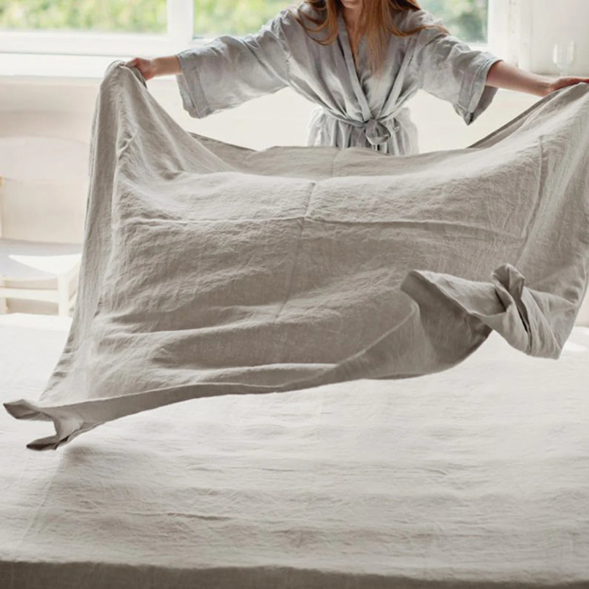 Luxury 100% Pure French Flax Linen Flat Sheet WHIMSICAL HOME OF CREATIONS