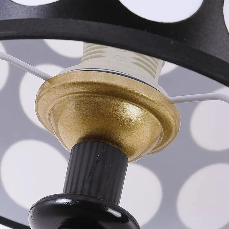 Luxury Mid-Century Art Deco Fabric Wall Sconce – Black & Walnut, LED Lighting WHIMSICAL HOME OF CREATIONS