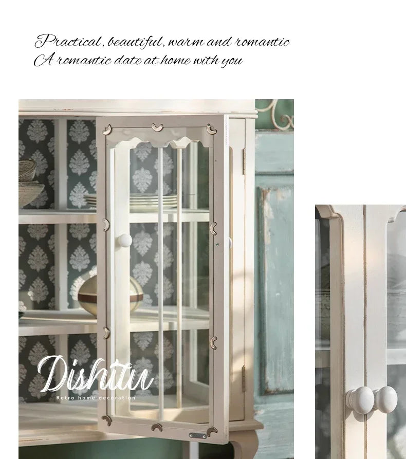 French Distressed Glass Cabinet – Rustic Elegance with Luxury Interior Design WHIMSICAL HOME OF CREATIONS