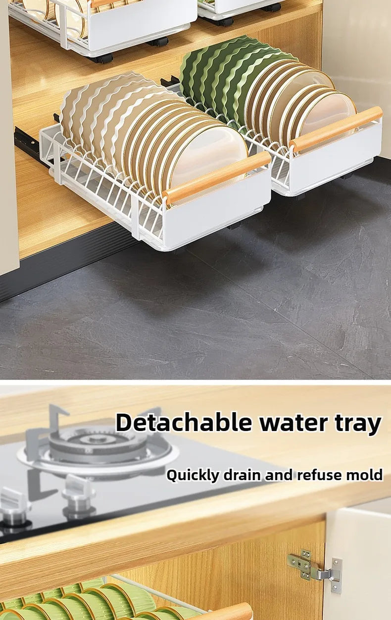 Multi-Functional Pull-Out Cabinet Drawer Organizer – Heavy-Duty Carbon Steel, No-Drill Install WHIMSICAL HOME OF CREATIONS