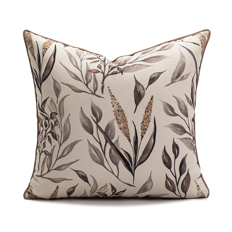 French Luxury Vintage-Inspired Floral Pillow Covers – Elegant Brown Earthy Undertones 45X45cm WHIMSICAL HOME OF CREATIONS