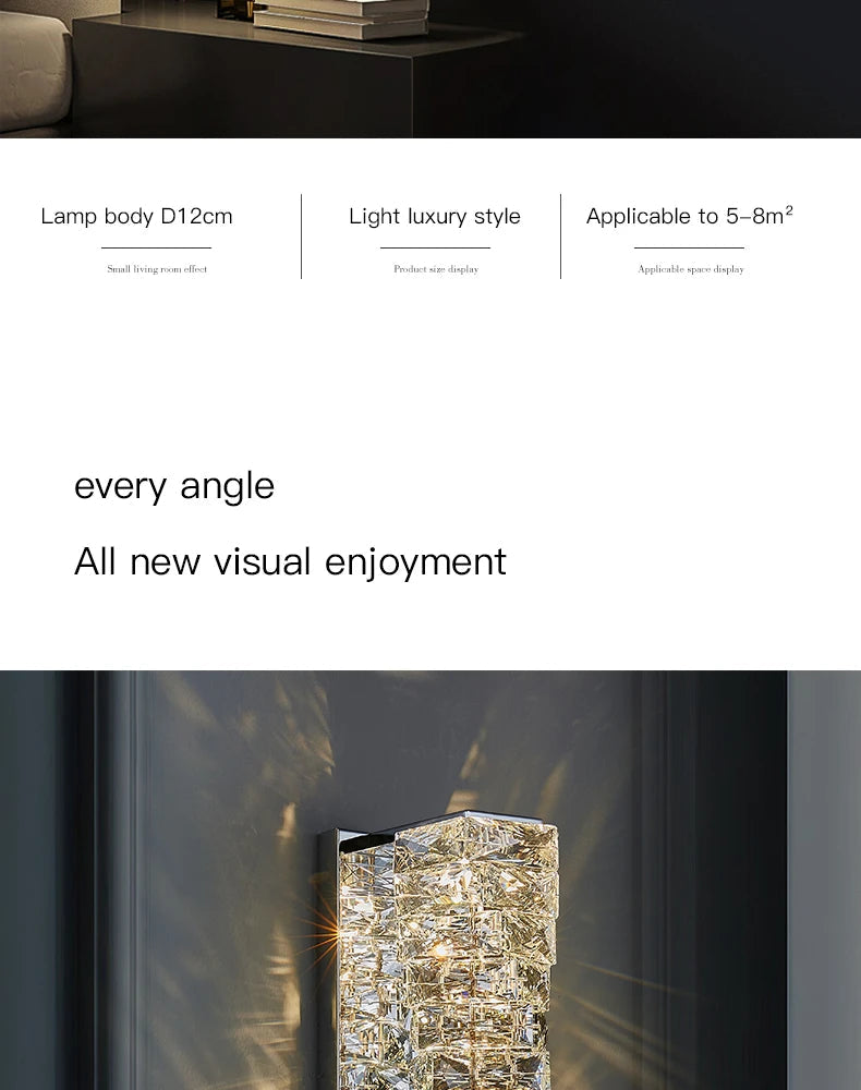 Luxury Crystal Wall Sconce – High-End K9 Crystal Light Fixture WHIMSICAL HOME OF CREATIONS