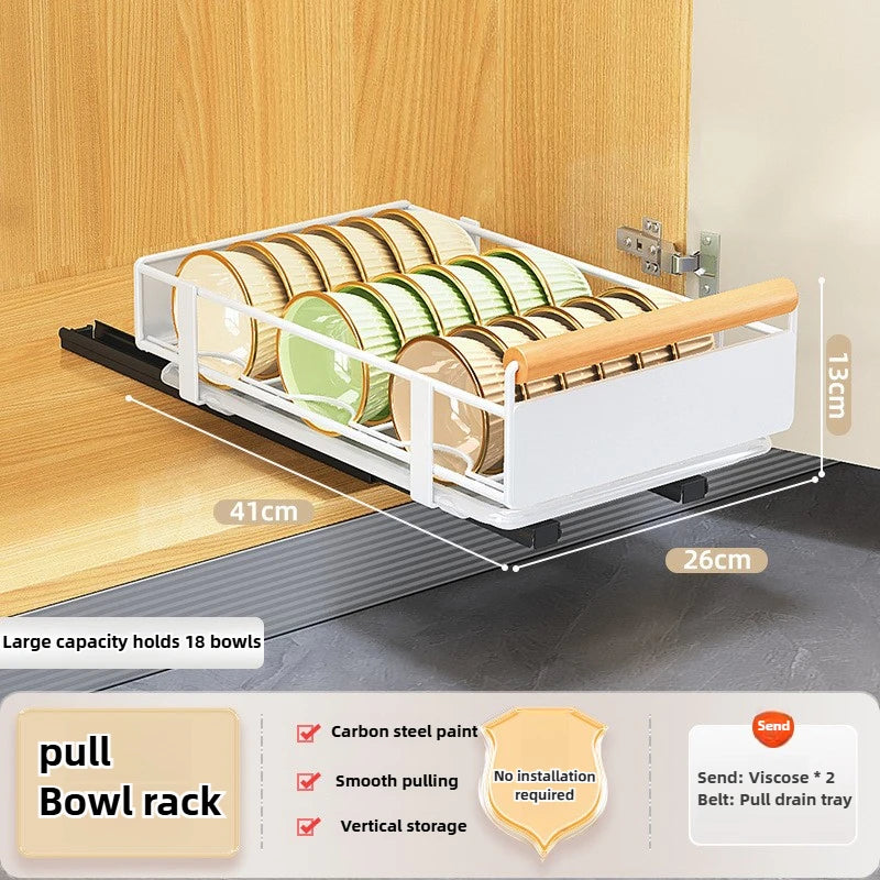 Multi-Functional Pull-Out Cabinet Drawer Organizer – Heavy-Duty Carbon Steel, No-Drill Install WHIMSICAL HOME OF CREATIONS