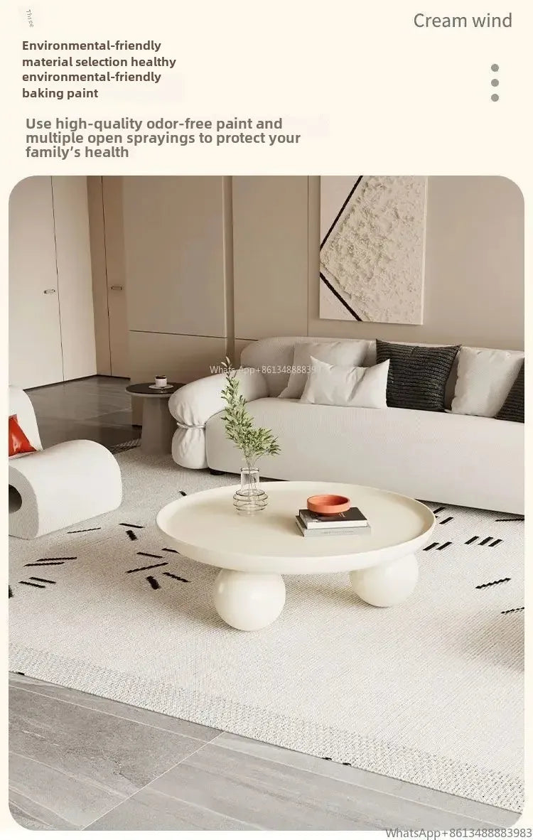 Nordic Cream Coffee Table – Light, Luxurious & Strong WHIMSICAL HOME OF CREATIONS