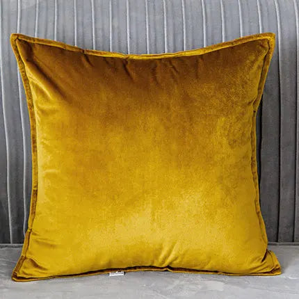 Golden Jacquard Luxury Cushion Cover - Modern Geometric Design