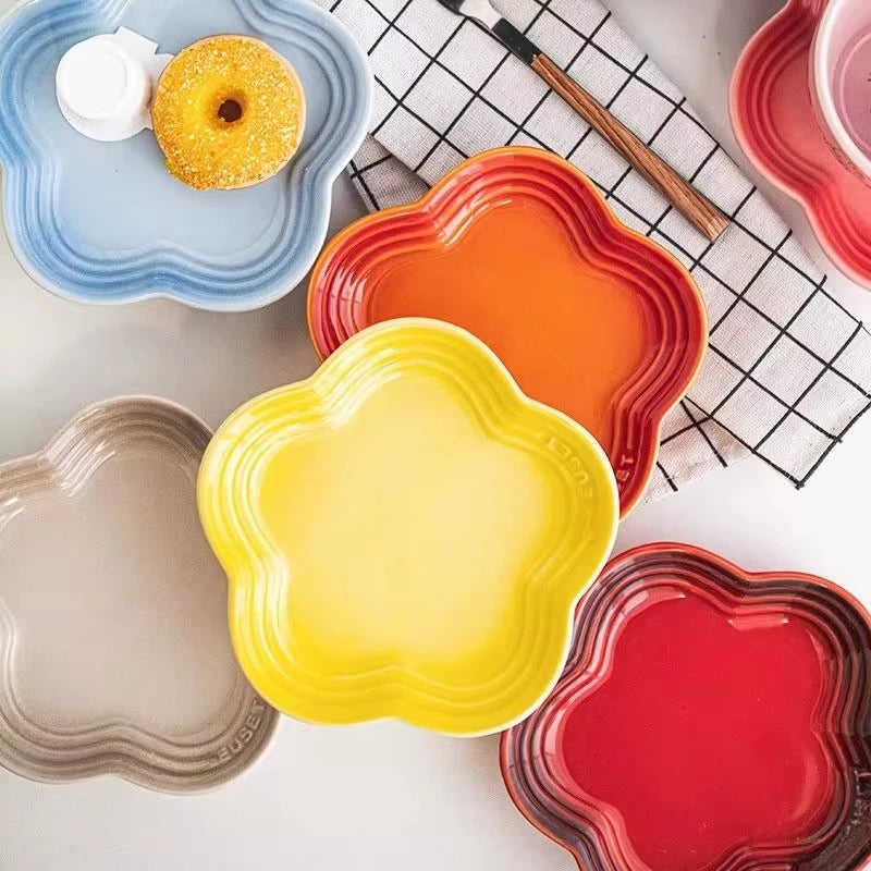 High-Gloss, high-quality Ceramic Blossom Dish – 14 cm in assorted vibrant colours WHIMSICAL HOME OF CREATIONS