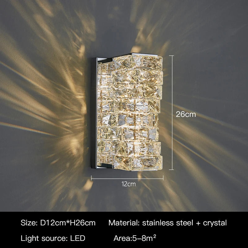 Luxury Crystal Wall Sconce – High-End K9 Crystal Light Fixture WHIMSICAL HOME OF CREATIONS