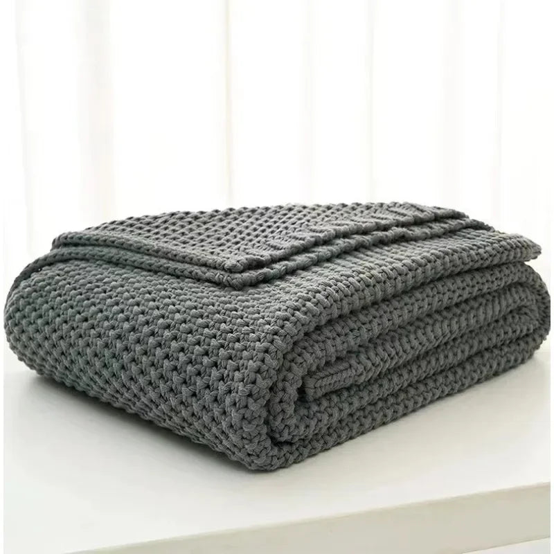 Scandinavian Knit Weave Throw – Modern Classic Comfort WHIMSICAL HOME OF CREATIONS