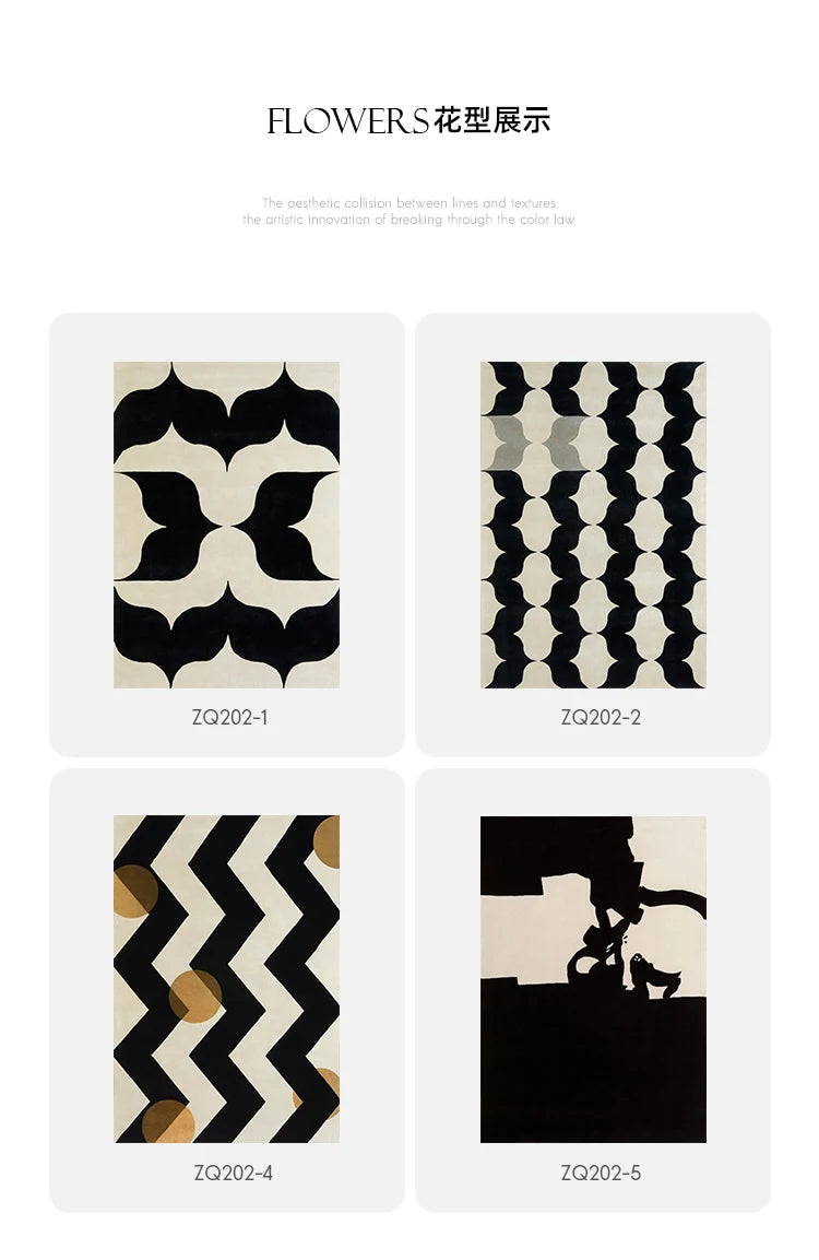 French Retro Art Deco Minimalist Plush Area Rug – Soft, Timeless & Machine-Washable WHIMSICAL HOME OF CREATIONS