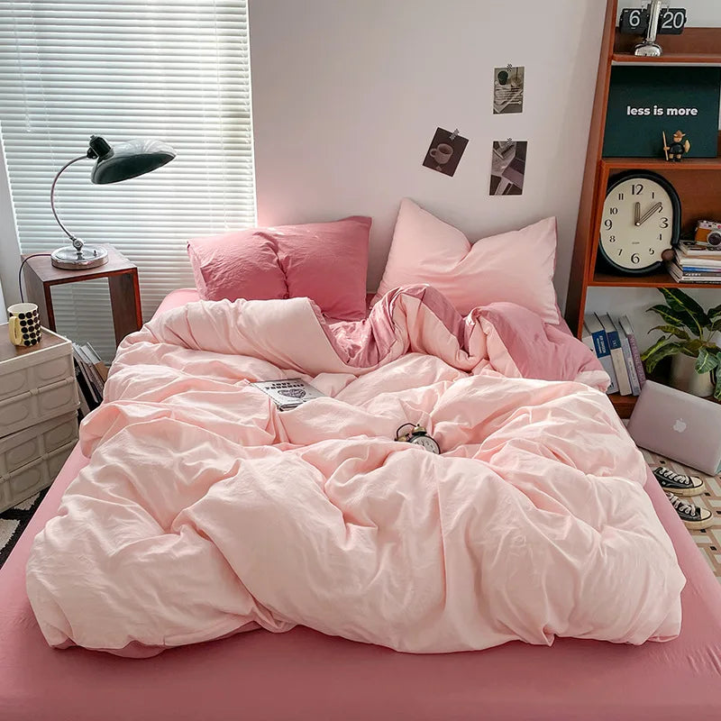 Luxury 100% Pure Linen-Cotton Twill Bed Sheet Set with Duvet Cover & Pillowcases – Soft, Durable, Breathable WHIMSICAL HOME OF CREATIONS