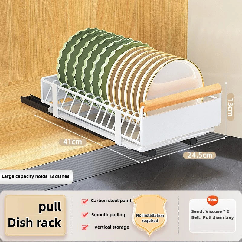 Multi-Functional Pull-Out Cabinet Drawer Organizer – Heavy-Duty Carbon Steel, No-Drill Install WHIMSICAL HOME OF CREATIONS