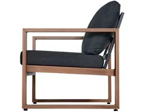 Luxury 4-Piece Aluminium Faux-Wood Outdoor Lounge Set — Modern Californian Minimalist Design WHIMSICAL HOME OF CREATIONS