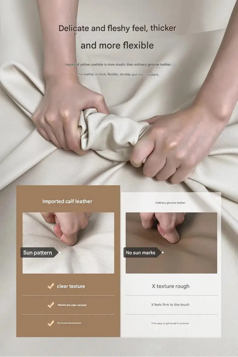 Crafted in genuine Nappa calf leather with a sleek ivory White finish for timeless elegance, a recliner that blends luxury materials with modern comfort WHIMSICAL HOME OF CREATIONS