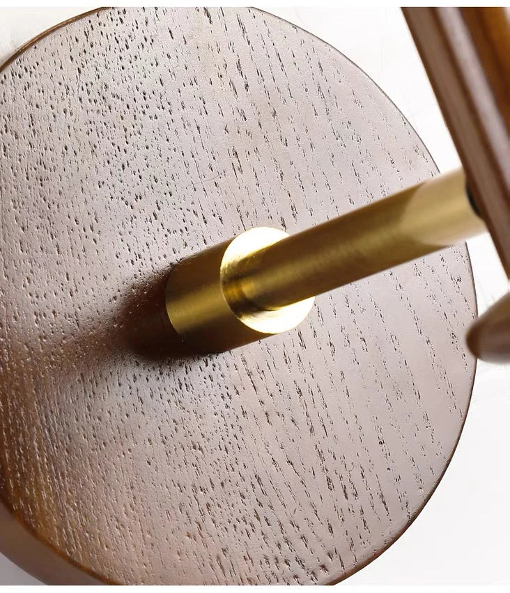 Luxury Mid-Century Art Deco Fabric Wall Sconce – Black & Walnut, LED Lighting WHIMSICAL HOME OF CREATIONS