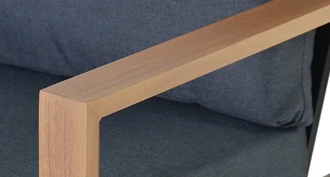 Luxury 4-Piece Aluminium Faux-Wood Outdoor Lounge Set — Modern Californian Minimalist Design WHIMSICAL HOME OF CREATIONS