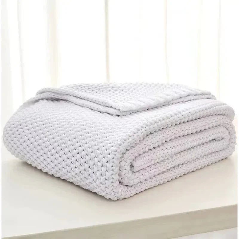 Scandinavian Knit Weave Throw – Modern Classic Comfort WHIMSICAL HOME OF CREATIONS