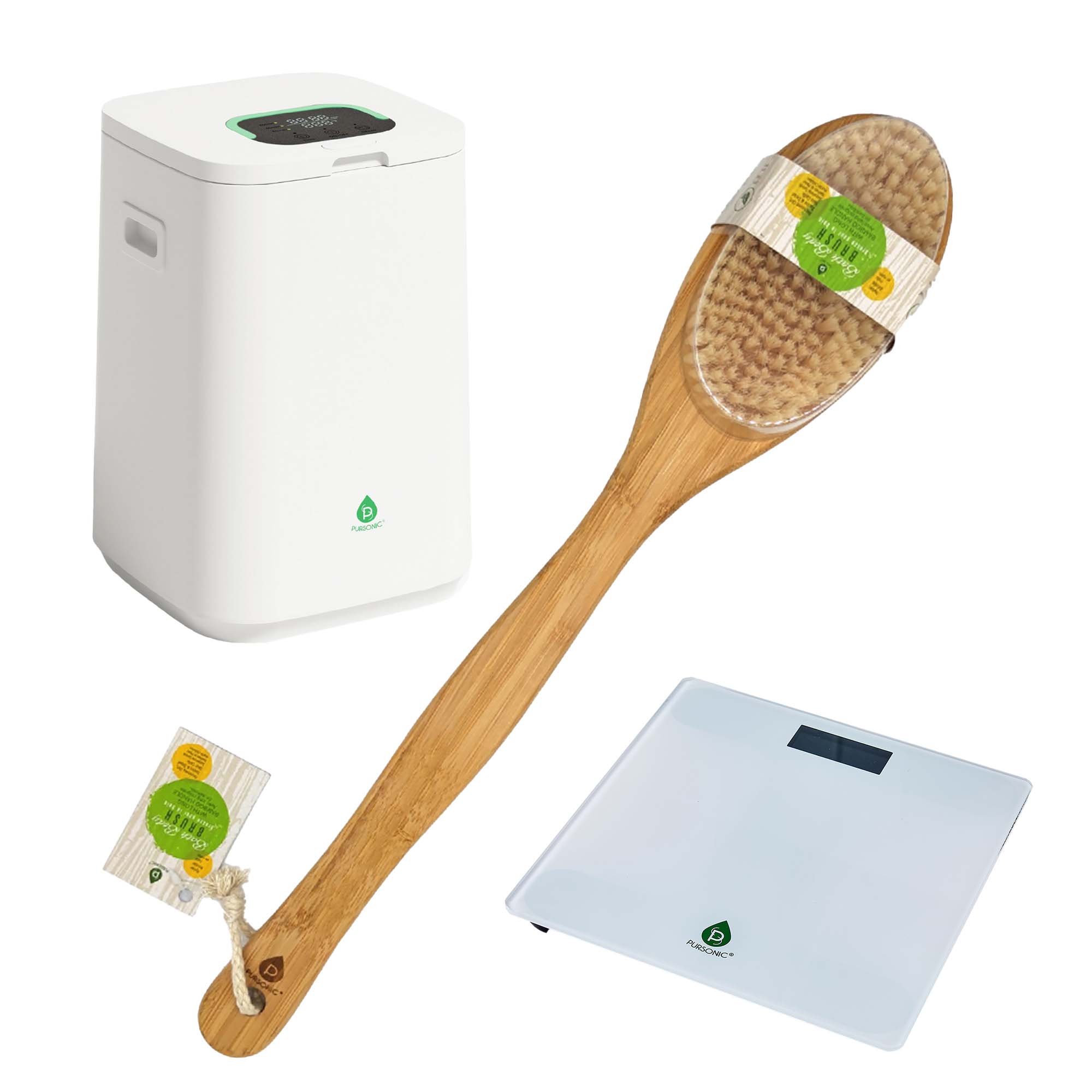 Bathroom Essential Set – Towel Warmer, Digital Scale & Bamboo Body Brush | Spa-Like Comfort & Wellness