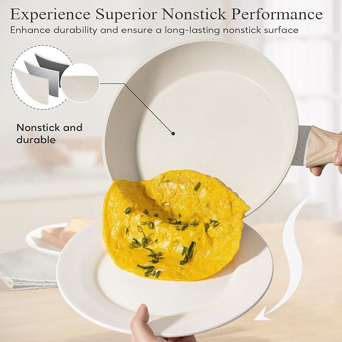 YEJ 12-Piece Non-Stick Complete Cookware Set | Pots, Pans & Utensils  (White)-2