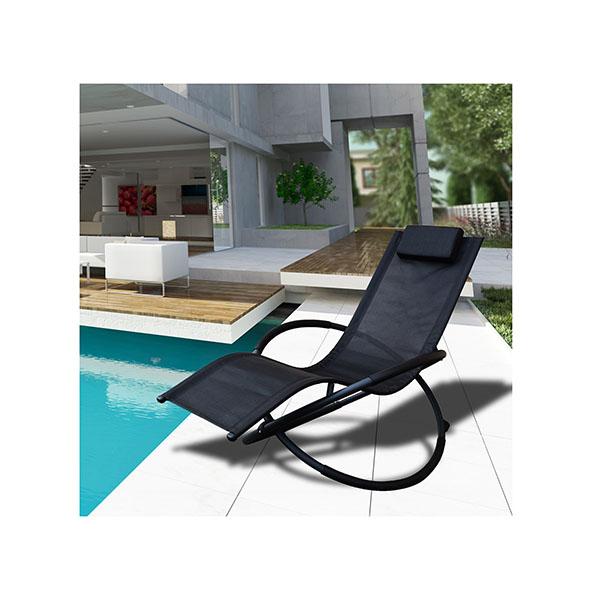 Zero Gravity Portable Foldable Rocking Chair Recliner Black Amethyst Hera