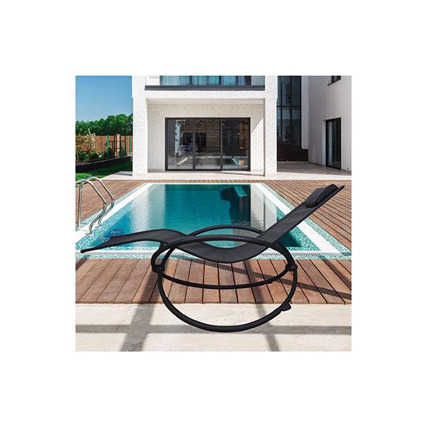 Zero Gravity Portable Foldable Rocking Chair Recliner Black Amethyst Hera