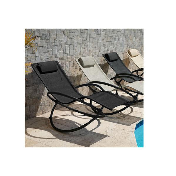 Zero Gravity Portable Foldable Rocking Chair Recliner Black Amethyst Hera