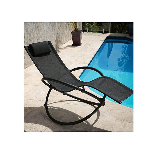 Zero Gravity Portable Foldable Rocking Chair Recliner Black Amethyst Hera