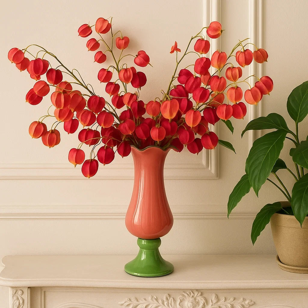 French Country Retro Glass Vase – Elegant Vintage-Inspired Home Décor