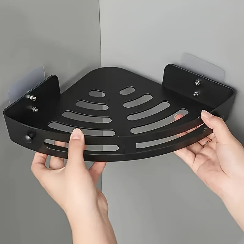 2pcs No-Drill Adhesive Corner Shower Caddy-2