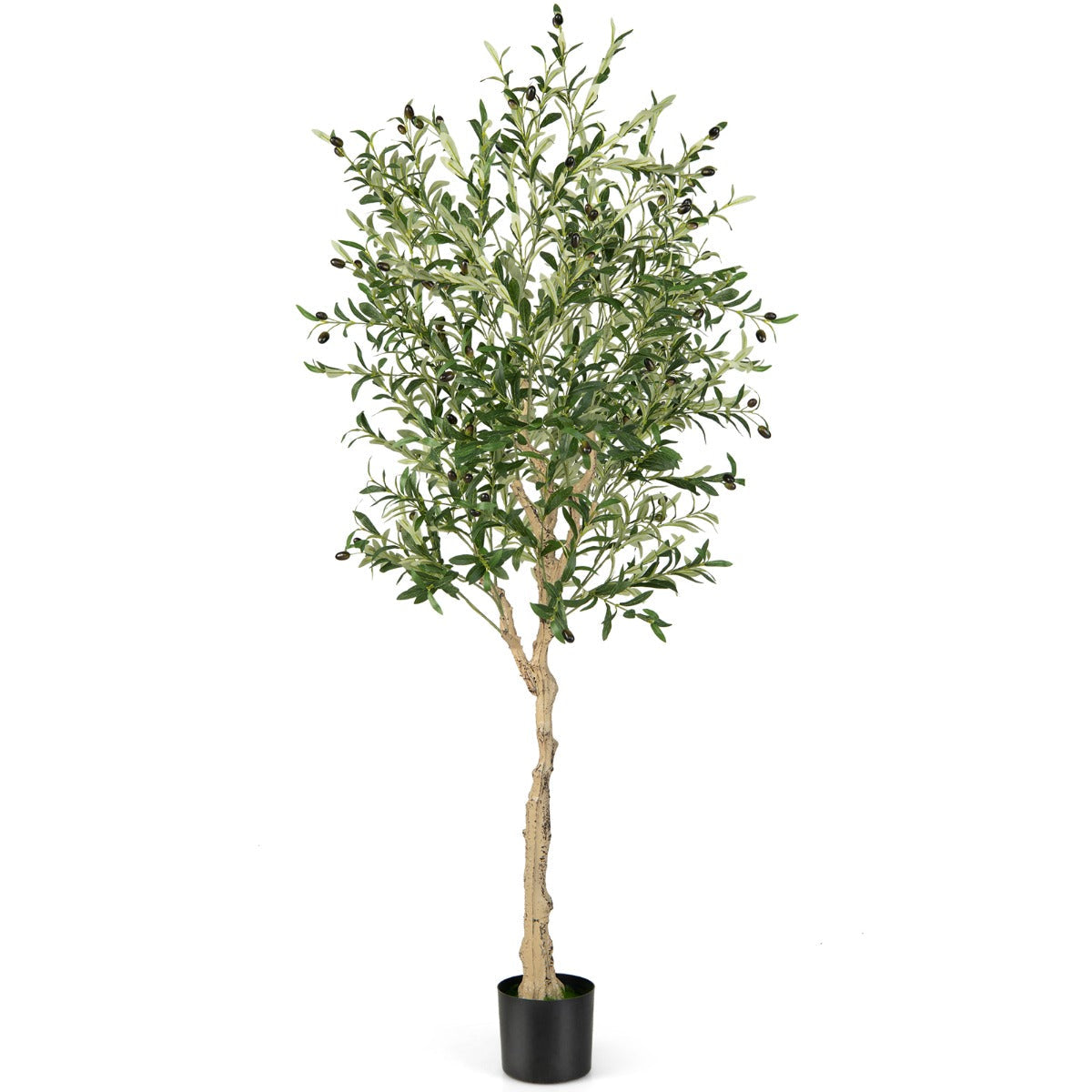 Luxury 182cm Artificial Olive Tree – Premium Real-Touch Silk Leaves & Fruits (1 or 2 Pack)