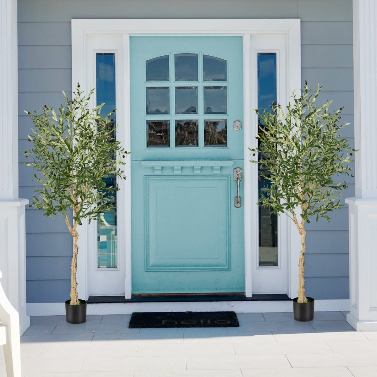 Luxury 182cm Artificial Olive Tree – Premium Real-Touch Silk Leaves & Fruits (1 or 2 Pack)