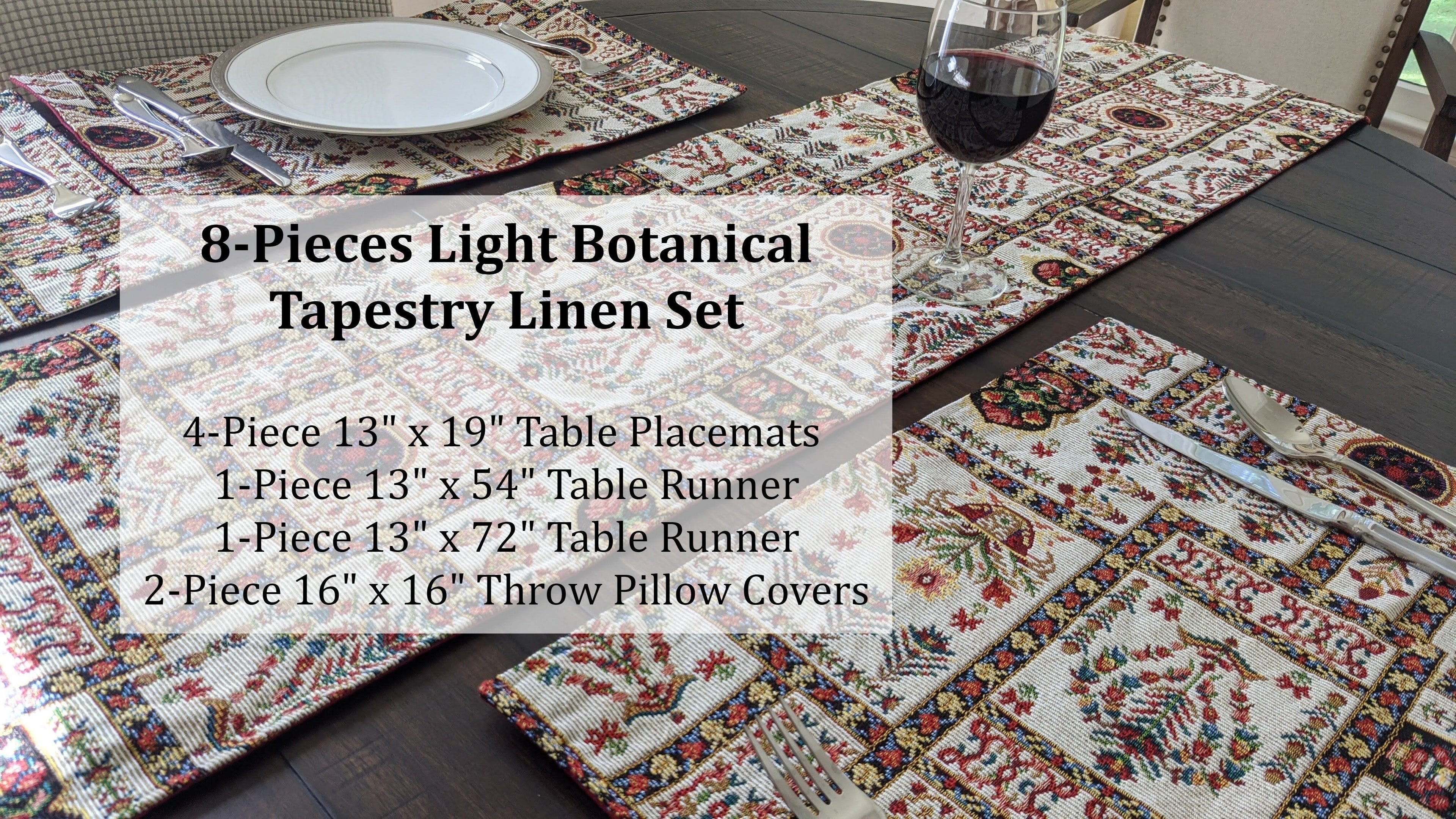 Light Botanical Floral Tapestry Table Set – DaDa Bedding Collection