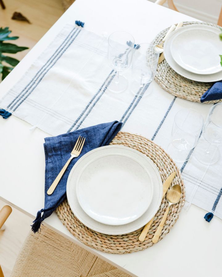 Ribbons Cotton Table Runner – Handwoven & Artisan Crafted