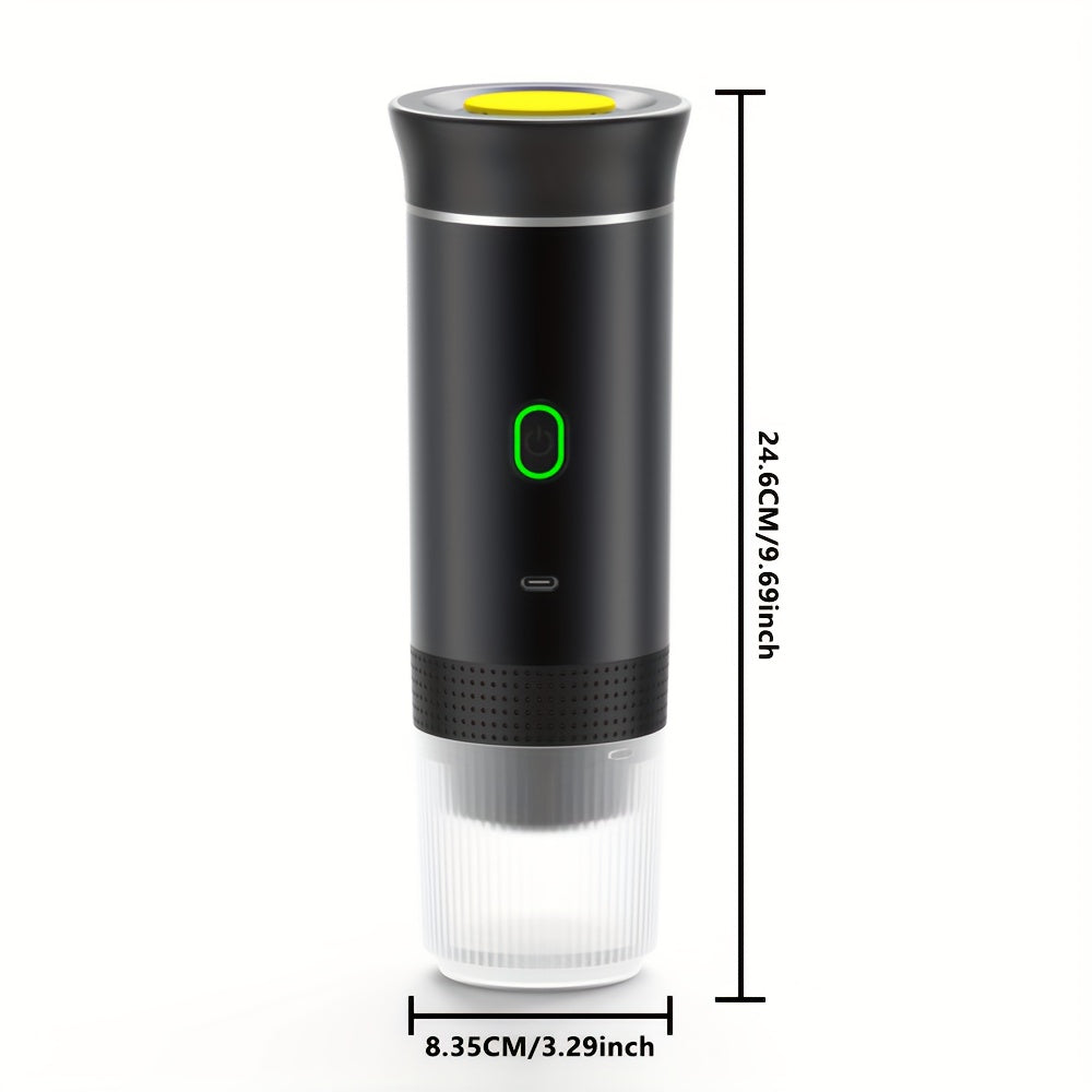 Portable USB Coffee Maker – Hot & Cold Espresso Machine, Rechargeable, Ground Coffee & Capsule Compatible