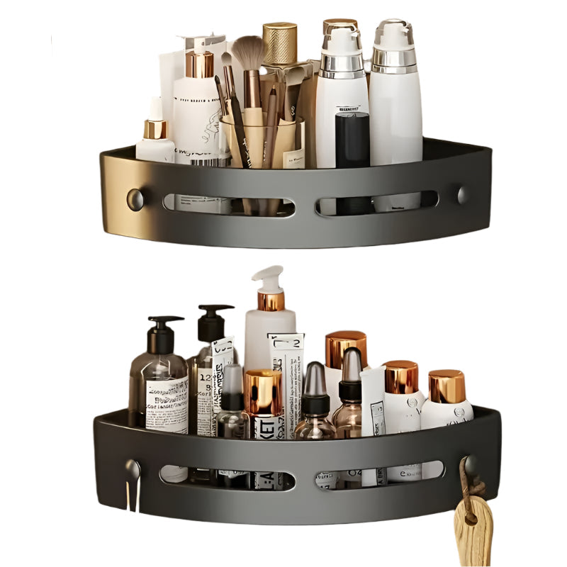 2pcs No-Drill Adhesive Corner Shower Caddy-0