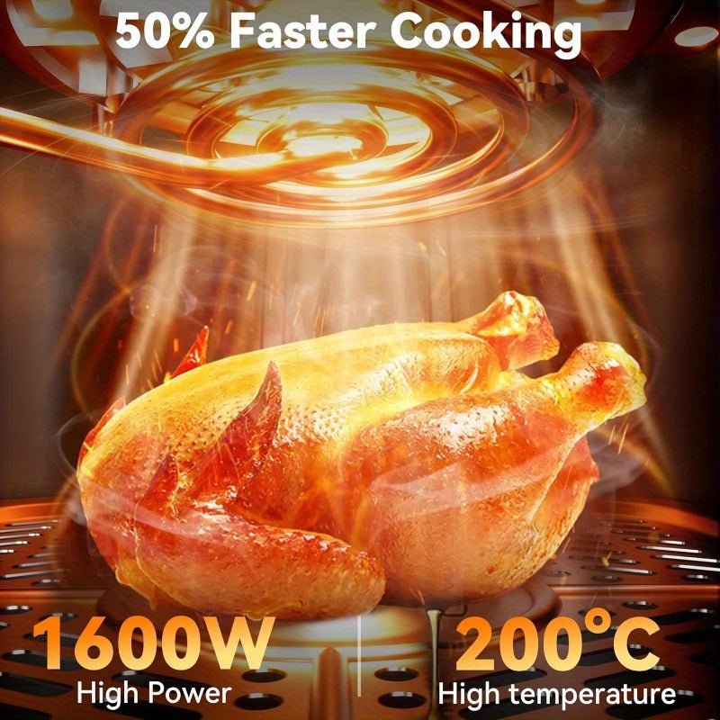 6.5L 8-in-1 Air Fryer with Touch Screen – Healthy Oil-less Cooking, Black