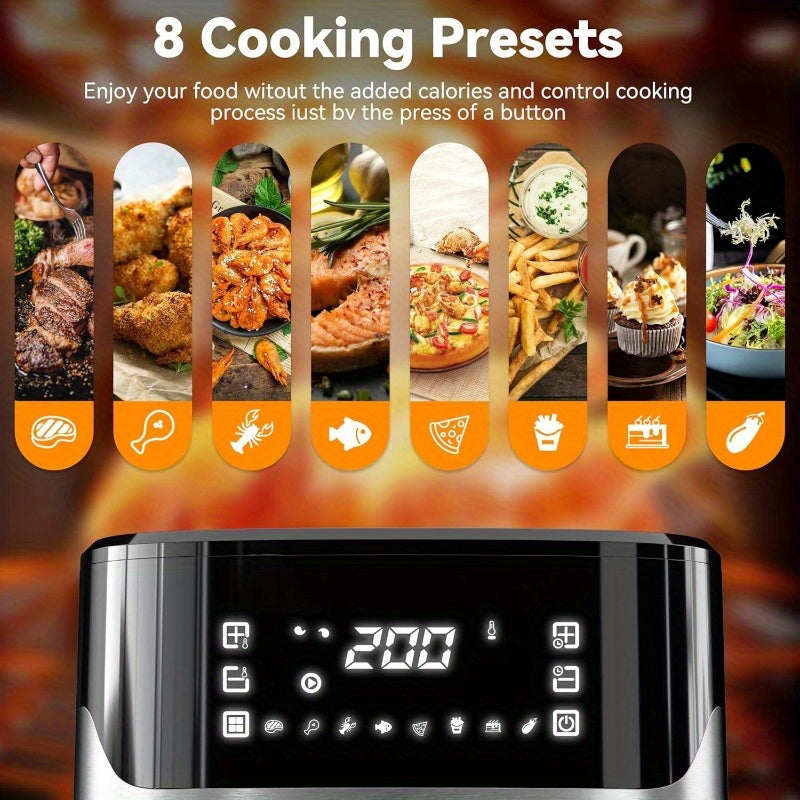 6.5L 8-in-1 Air Fryer with Touch Screen – Healthy Oil-less Cooking, Black