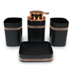 4-Piece Modern Bathroom Accessories Set – Durable Polypropylene Organizer Kit for a Stylish Bathroom