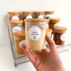 Acrylic Spice Rack with Drawer & 12 Bamboo Jars – Modern Kitchen Organizer (200ml Each)