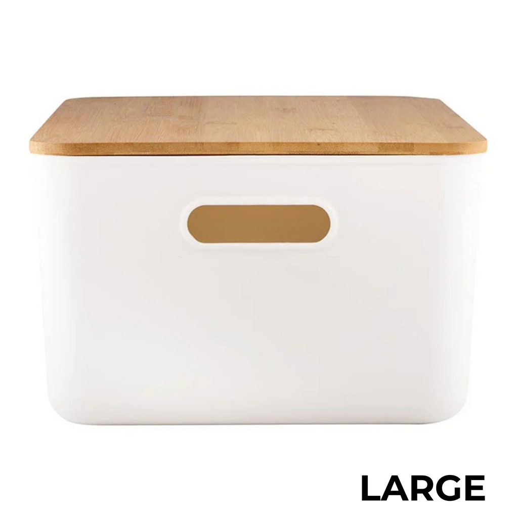 Clear Bamboo Storage Containers – Stackable Airtight Home & Pantry Organisation Boxes