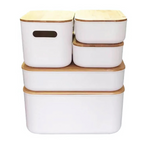 Clear Bamboo Storage Containers – Stackable Airtight Home & Pantry Organisation Boxes