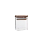 Square Glass Spice Jars with Acacia Wood Lid – Airtight Pantry Storage (180ml / 360ml / 800ml) | Packs of 6, or 12pk