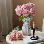 Dress-Shaped Ceramic Vase – Hand-Painted White with Black Ribbon Design