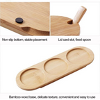 3-Piece Bamboo Lid Glass Jar Set – 300ml Airtight Food Storage Containers with Tray