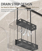 CARLA HOME Over the Door 2-tier Shower Caddy Organiser Shelf with Hooks for Bathroom-3