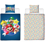 Mario Bros Blue Children's Duvet Cover Set – Double, 2 Pieces