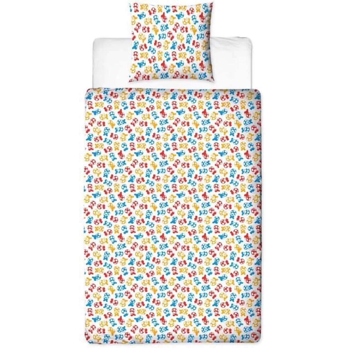 Mario Bros Blue Children's Duvet Cover Set – Double, 2 Pieces