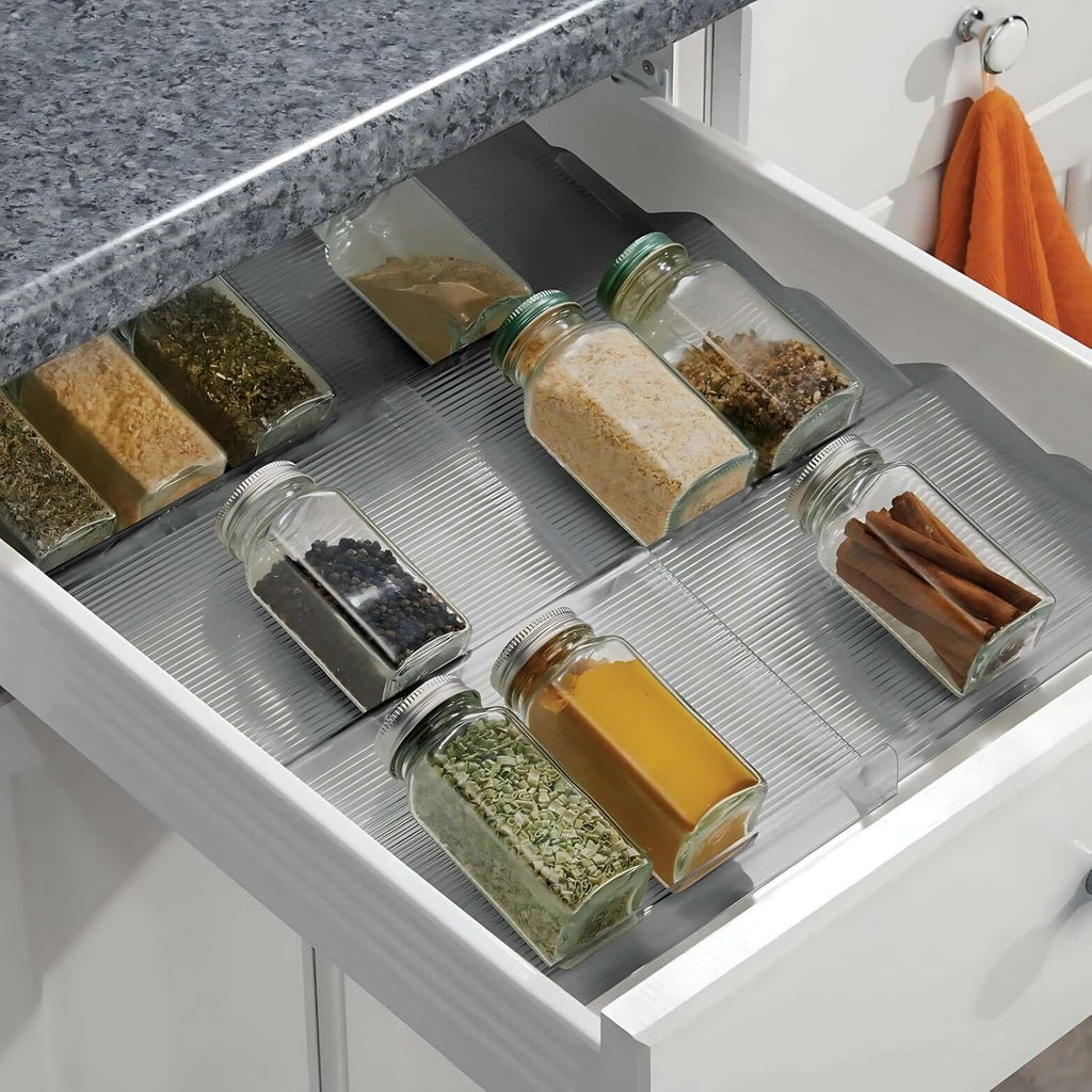 Adjustable In-Drawer Storage Rack – Expandable Multi-Use Organizer for Kitchen & Pantry